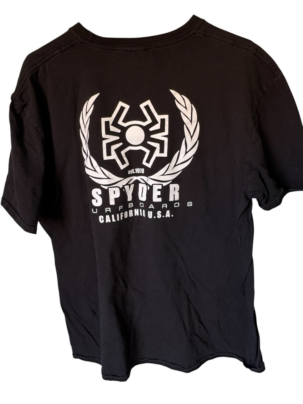 Spyder Surfboards CA SURF Black Graphic Tee Men's XL
